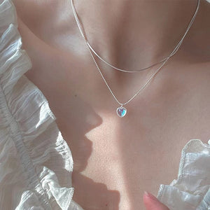 Y2K Retro Kpop Silver Color Pendant Necklaces For Women Gothic Zircon Heart Cross Tassel Necklace Punk Clavicle Choker Jewelry