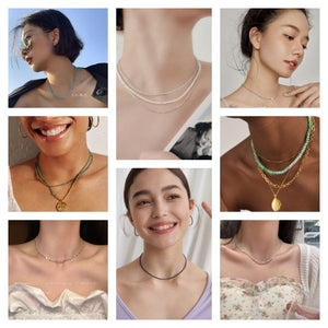 Super Shiny Crystal Necklaces Simple Small Beads Necklaces Facted Natural Stone Choker Clavicle Chain Women Jewelry Male gifts