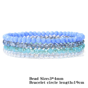 Crystal Bracelets For Women Girls Natural Stone Beads Bracelets Grey pink White blue series Crystal Fashion Jewelry