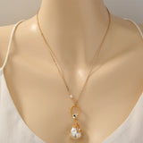 Women's Pearl Earrings Necklace
