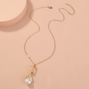 Women's Pearl Earrings Necklace